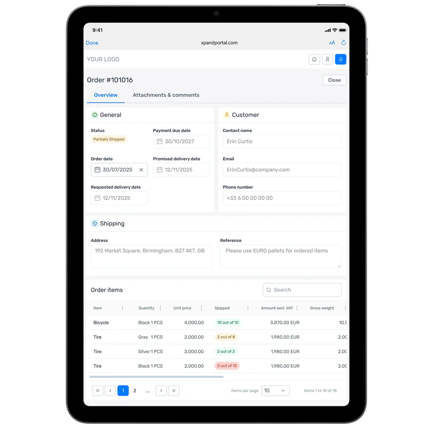 Customer Order Management Module